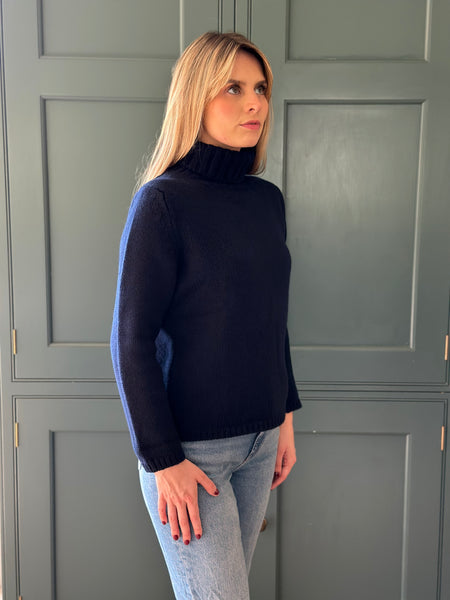 Stripe Lambswool Jumper Blue