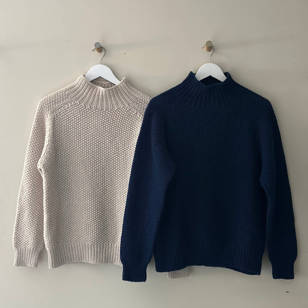 Pod & Pip Lambswool Waffle Jumper Navy