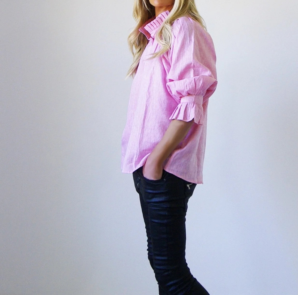 Poppy Pink & White Stripe Shirt - due mid October
