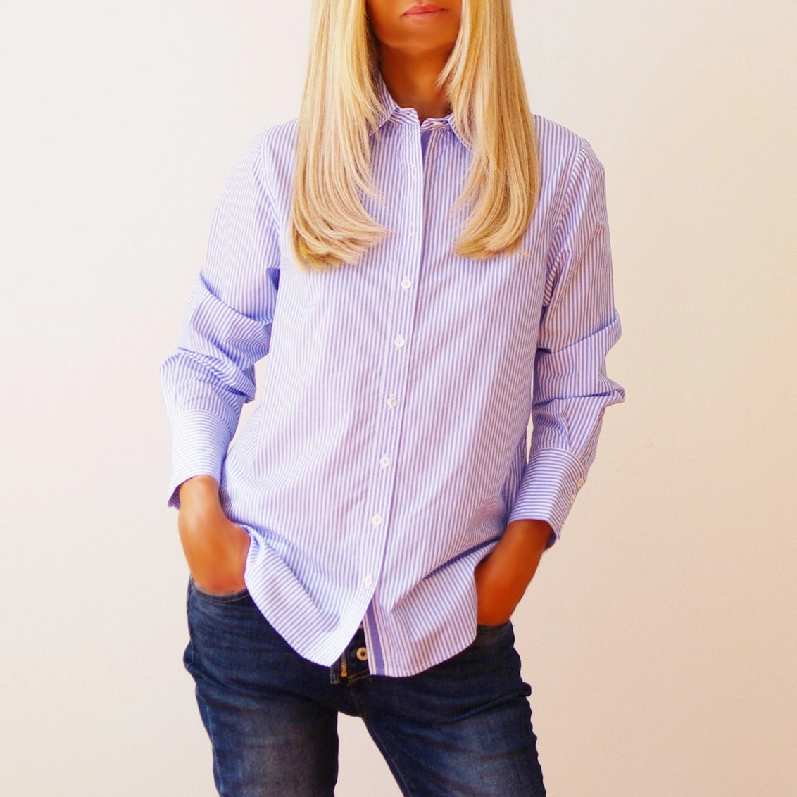 Riley Pale Blue & White Stripe Shirt