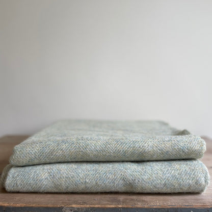 British Wool Herringbone Throw Vintage Grey