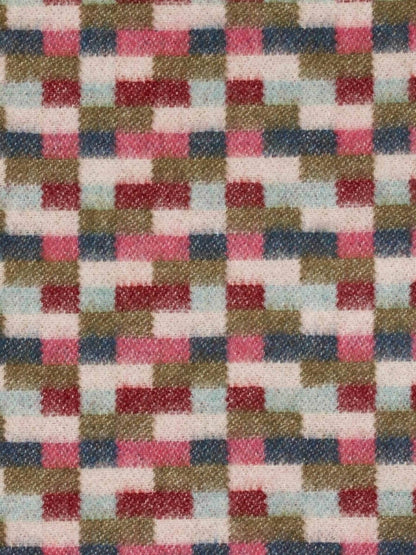 Bricks Merino Throw: Pink/Khaki