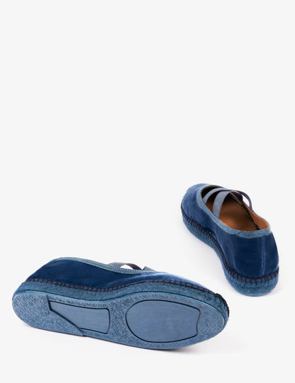 Penelope Chilvers Chico Velvet Espadrille - Denim