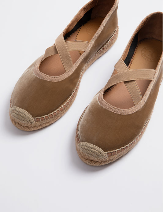 Penelope Chilvers Chico velvet Espadrille - Honey