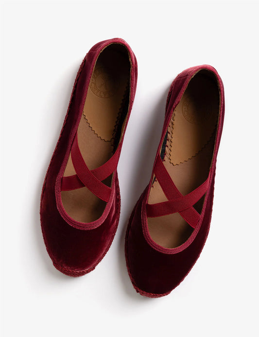 Penelope Chilvers Chico Velvet Espadrille - Moroccan Red