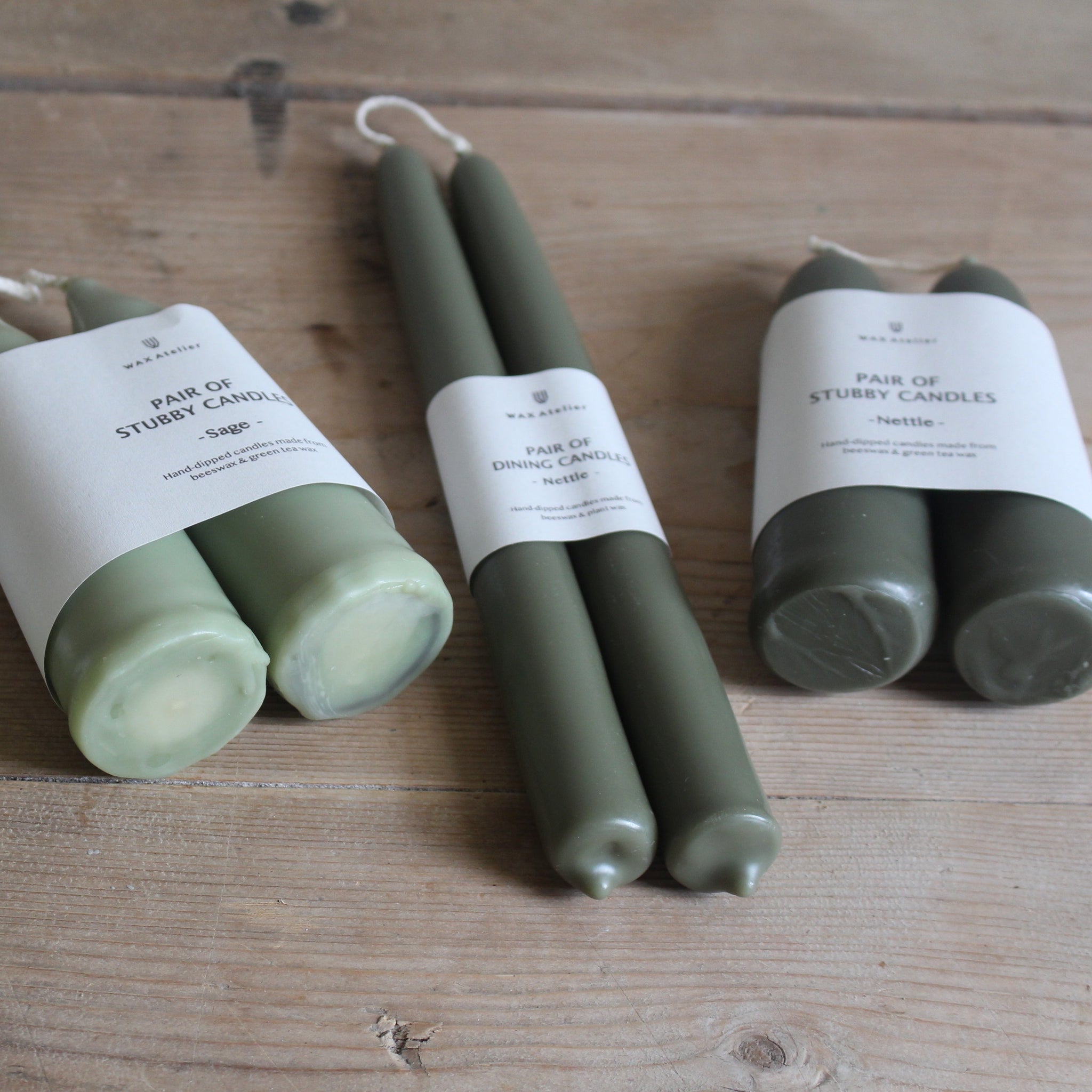 Wax Atelier Green Candle Pairs